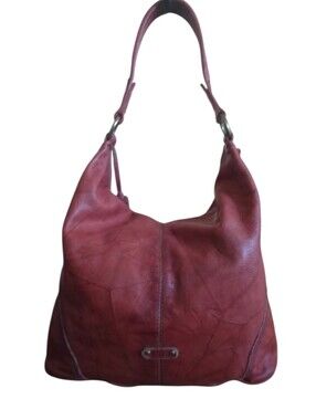 Frye Campus Leather Hobo Bag 34DB877 Vintage Brass Distressed Burnt Red